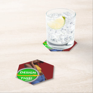 COOL! Paper Coasters - Hexagon Pointed Top -Custom