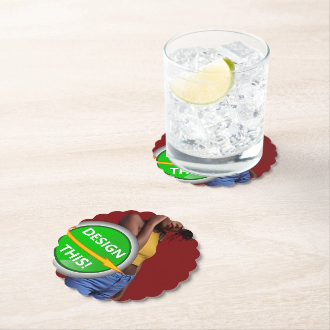 COOL! Paper Coasters - Scalloped Round - Custom (Insitu)