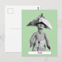 Cool Paper Hat Doll Postcard