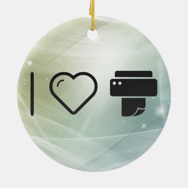 Cool Paper Printer Ceramic Tree Decoration (Back)