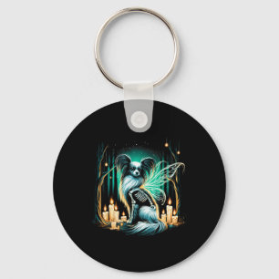 Cool Papillon Dog Skeleton Halloween Dog Mum Dad C Key Ring