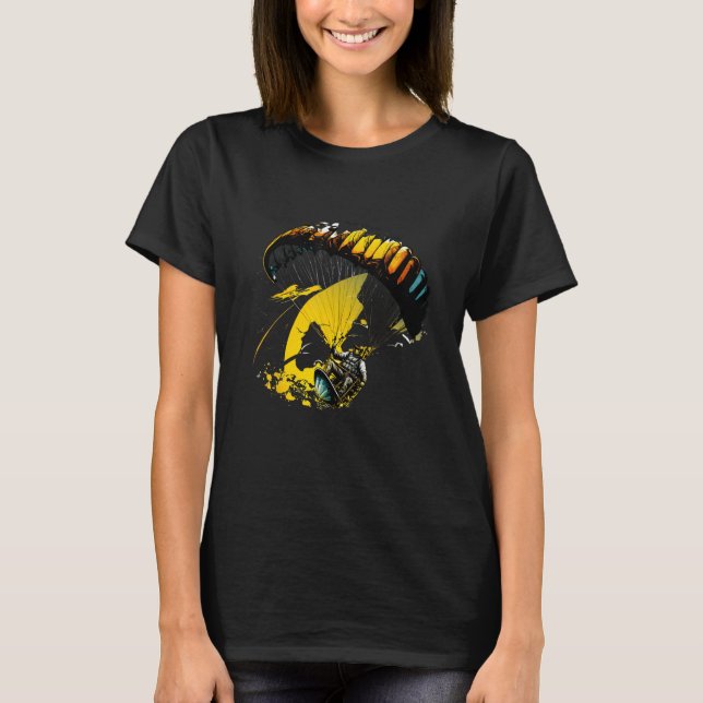 Cool paraglider in fast paced action T-Shirt (Front)