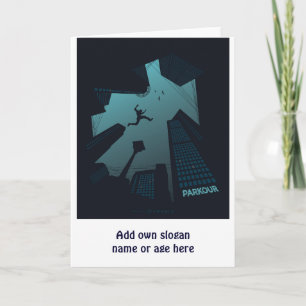 Cool PARKOUR Teen Graphics Building Roof Jumping Card
