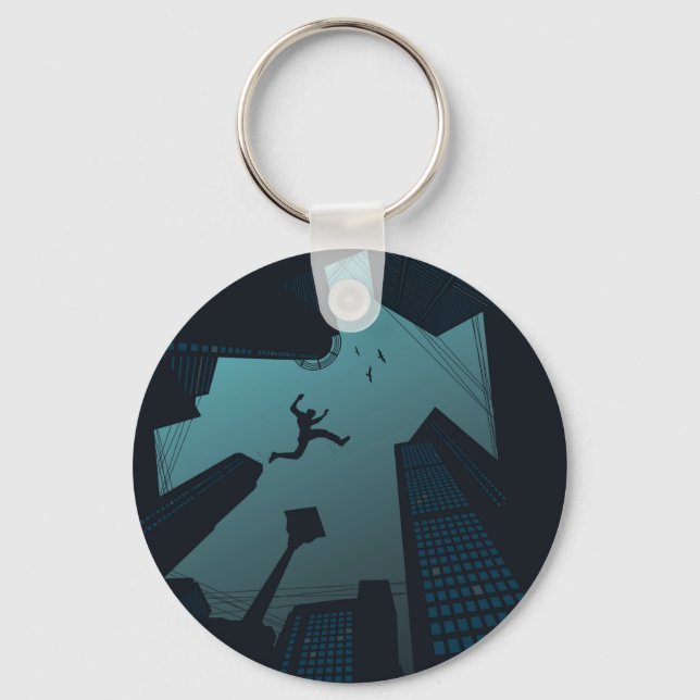 Cool PARKOUR Teen Graphics Building Roof Jumping Key Ring (Front)