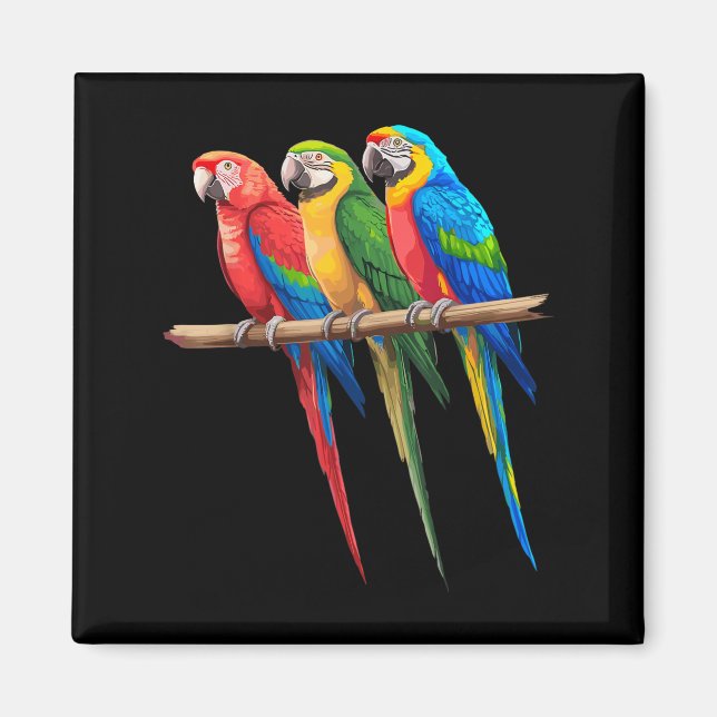 Cool Parrot Art For Men Women Girls Parrot Bird Lo Magnet (Front)