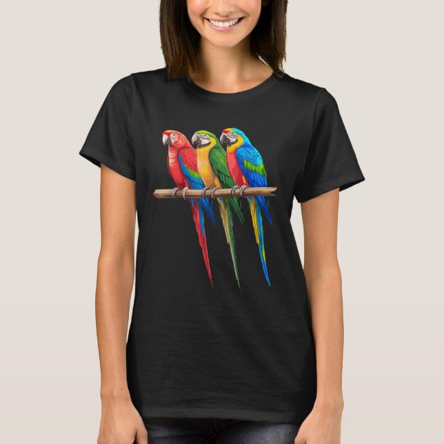 Cool Parrot Art For Men Women Girls Parrot Bird Lo T-Shirt (Front)