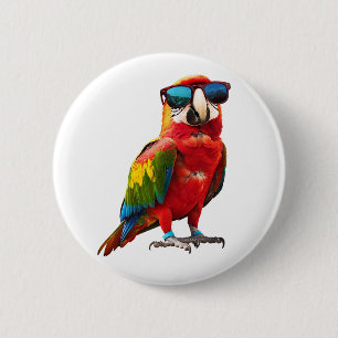 Cool Parrot with Sunglasses 6 Cm Round Badge
