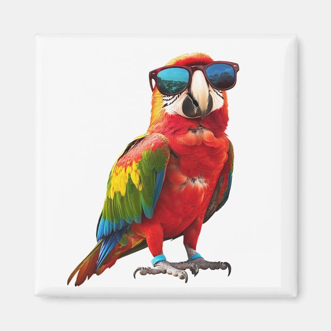 Cool Parrot with Sunglasses Magnet (Front)