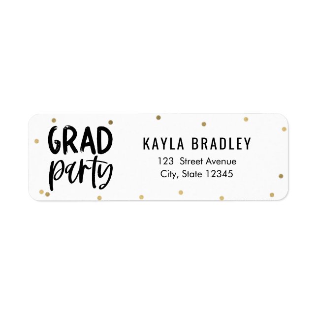 Cool Party EDITABLE COLOR Graduation Address (Front)