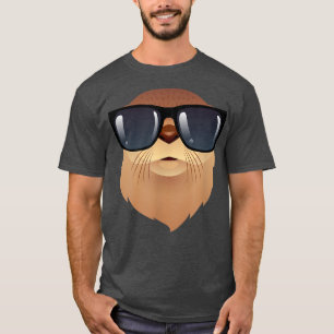 Cool Party Otter With Sunglasses Illustration Desi T-Shirt