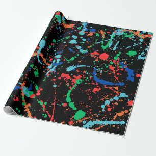 Cool Party Paint Splashes Wrapping Paper