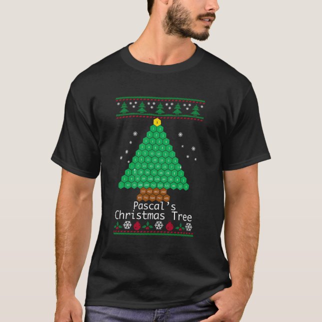 Cool Pascal'S Christmas Tree Sweater Math T Shirt (Front)