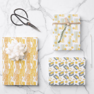 cool pasta making tiled party wrapping paper sheet