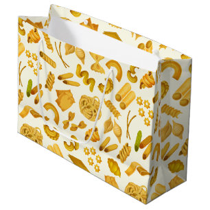 cool pasta party tiled pattern  large gift bag