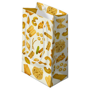 cool pasta party tiled pattern small gift bag