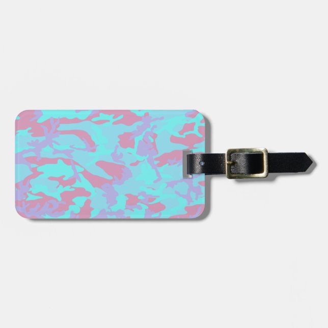 Cool Pastel Camo Pattern Luggage Tag (Front Horizontal)