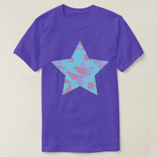 Cool Pastel Camo Pattern Star T-Shirt
