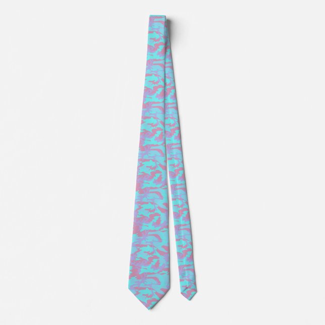 Cool Pastel Camo Pattern Tie (Front)