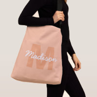 Cool pastel peach colour with Custom Monogram name