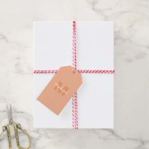 Cool pastel peach colour with Custom Monogram name Gift Tags