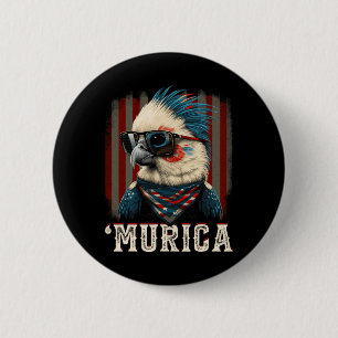 Cool Patriotic Atiel Bird 4th Of July American Fla 6 Cm Round Badge