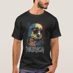 Cool Patriotic Budgie Bird Murica 4th of July Budg T-Shirt