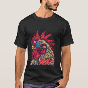 Cool Patriotic Chicken Merica American Flag Chicke T-Shirt