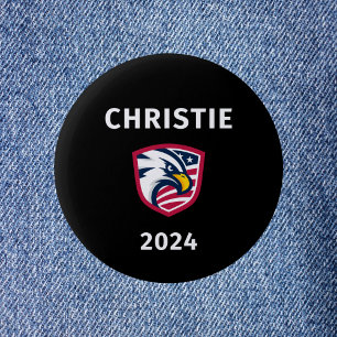 Cool Patriotic Chris Christie 2024 Election Eagle 6 Cm Round Badge