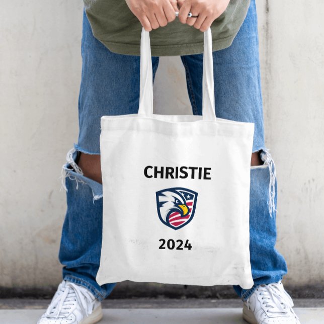 Cool Patriotic Chris Christie 2024 Election Eagle  Tote Bag (Creator Uploaded)