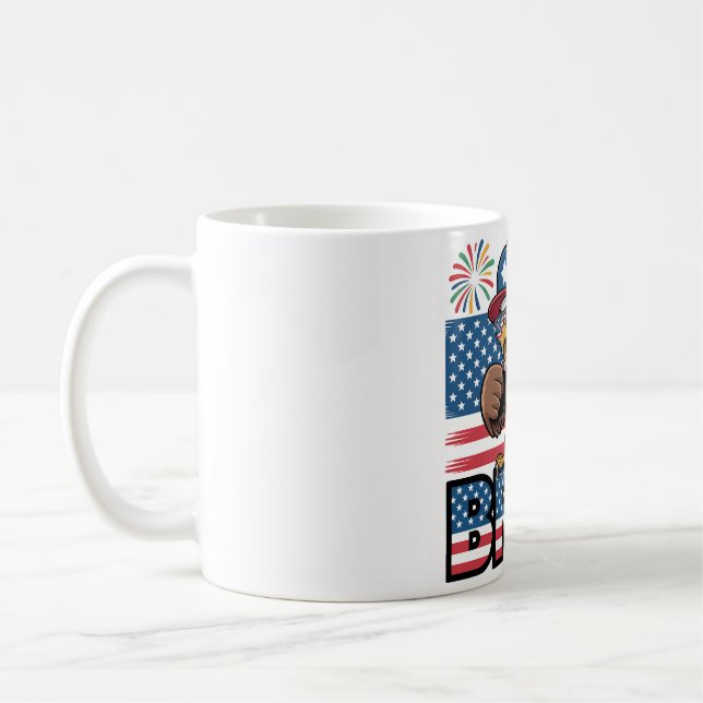Cool Patriotic Eagle Bruh Design Coffee Mug (Left)