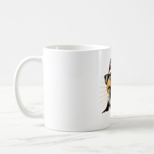 Cool Patriotic Eagle with Sunglasses Coffee Mug (Left)