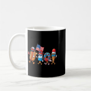 Cool Patriotic Food Characters 4th Of July Cartoon Coffee Mug