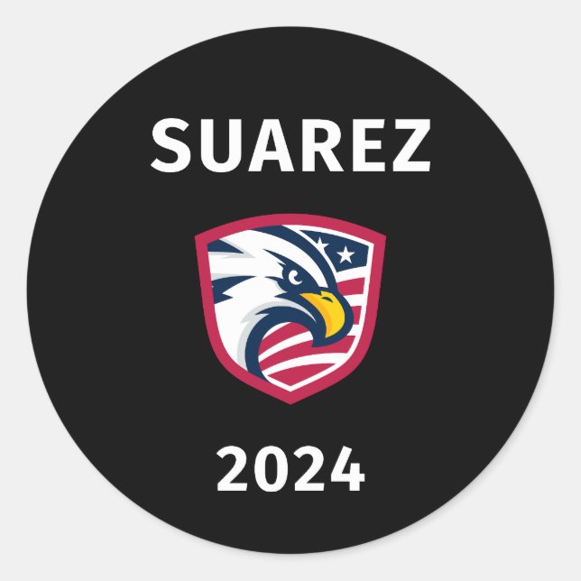 Cool Patriotic Francis Suarez 2024 Election Eagle  Classic Round Sticker (Front)