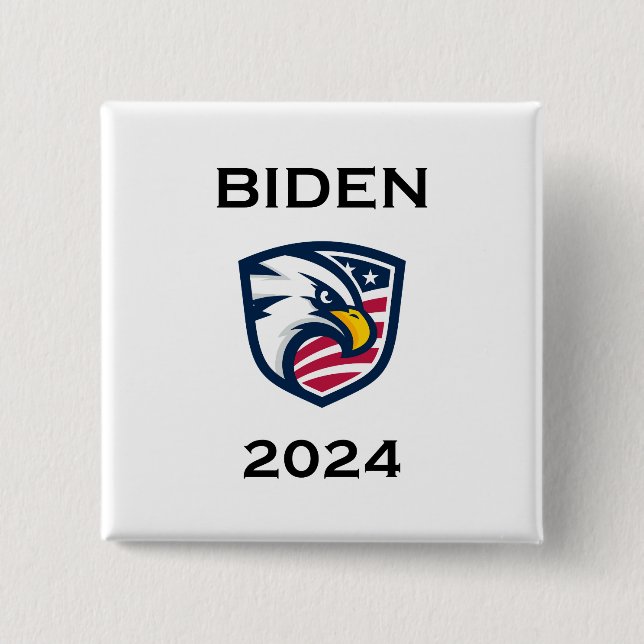Cool Patriotic Joe Biden 2024 Election Eagle 15 Cm Square Badge (Front)