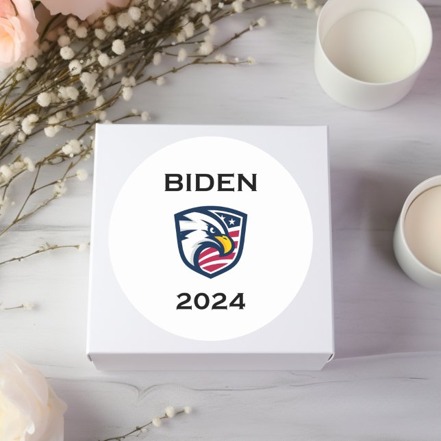 Cool Patriotic Joe Biden 2024 Election Eagle Classic Round Sticker (Creator Uploaded)