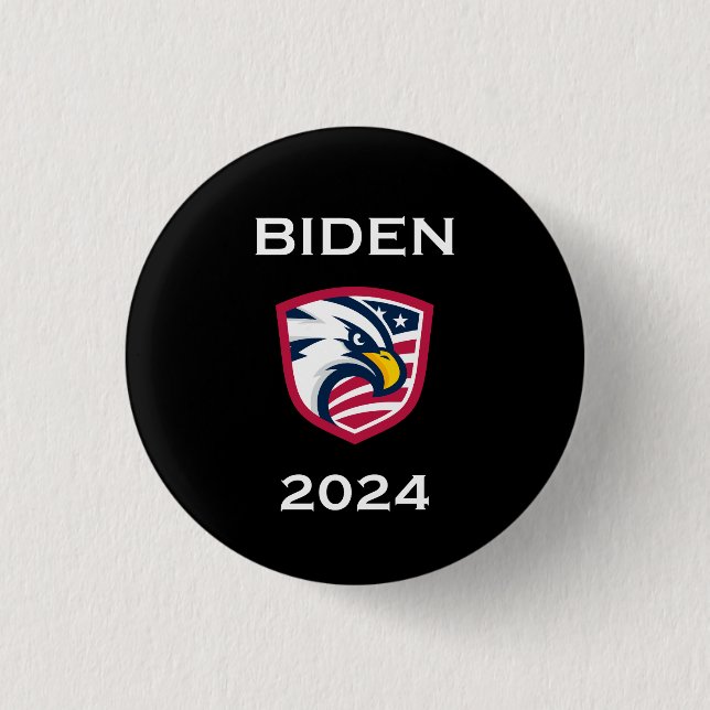 Cool Patriotic Joe Biden 2024 Election Eagle Dark  3 Cm Round Badge (Front)
