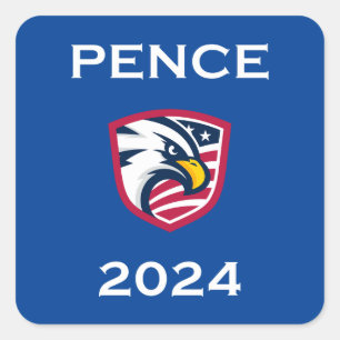 Cool Patriotic Mike Pence 2024 Election Eagle Dark Square Sticker