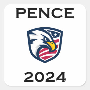 Cool Patriotic Mike Pence 2024 Election Eagle Square Sticker