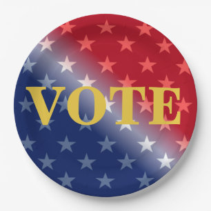 Cool Patriotic VOTE Voter Voting Custom Paper Plate
