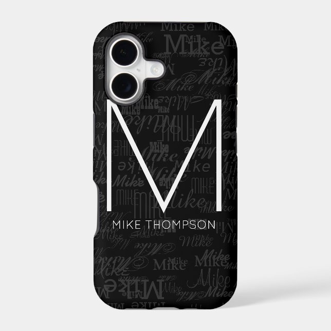 cool pattern of names (custom monogram) black (Back)