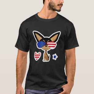 Cool Pattriotic Usa Flag Dog Illustration Graphic  T-Shirt