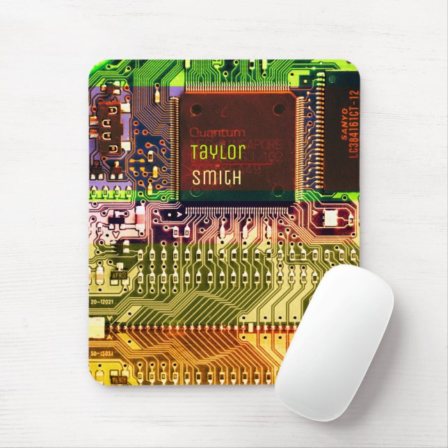 Cool PCB Electronic Computer Tech Printed Circuit Mouse Mat (With Mouse)