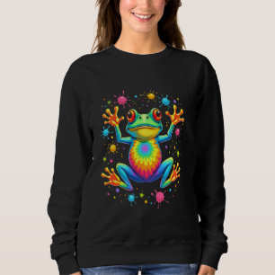 Cool Peace Frog Tie Dye T-Shirt For Boys And Girls Sweatshirt