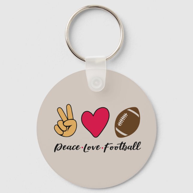 Cool peace love football sports  key ring (Front)