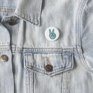 Cool Peace Sign Hand Emoji 3 Cm Round Badge