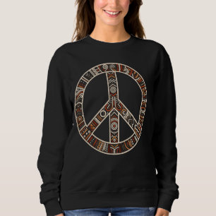 Cool Peace Sign Symbol Tribal Art Style Men Women Sweatshirt