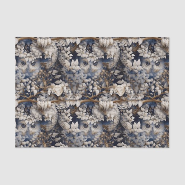 cool peeping owl tiled pattern  tissue paper (Front)