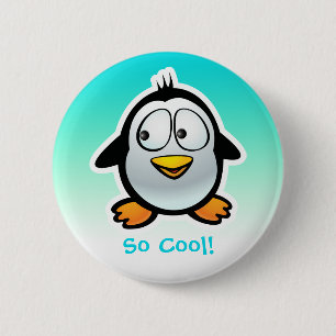 Cool Penguin Cartoon 6 Cm Round Badge