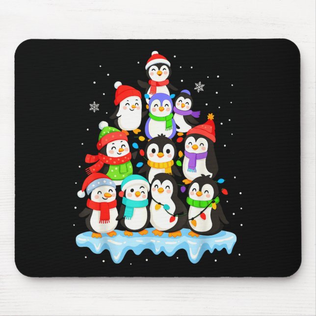 Cool Penguin Christmas Pajamas Shirt Boys, Penguin Mouse Mat (Front)