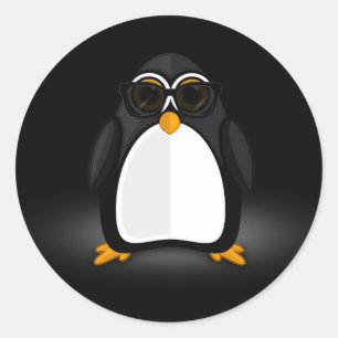 Cool Penguin   Classic Round Sticker